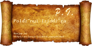 Polónyi Izidóra névjegykártya